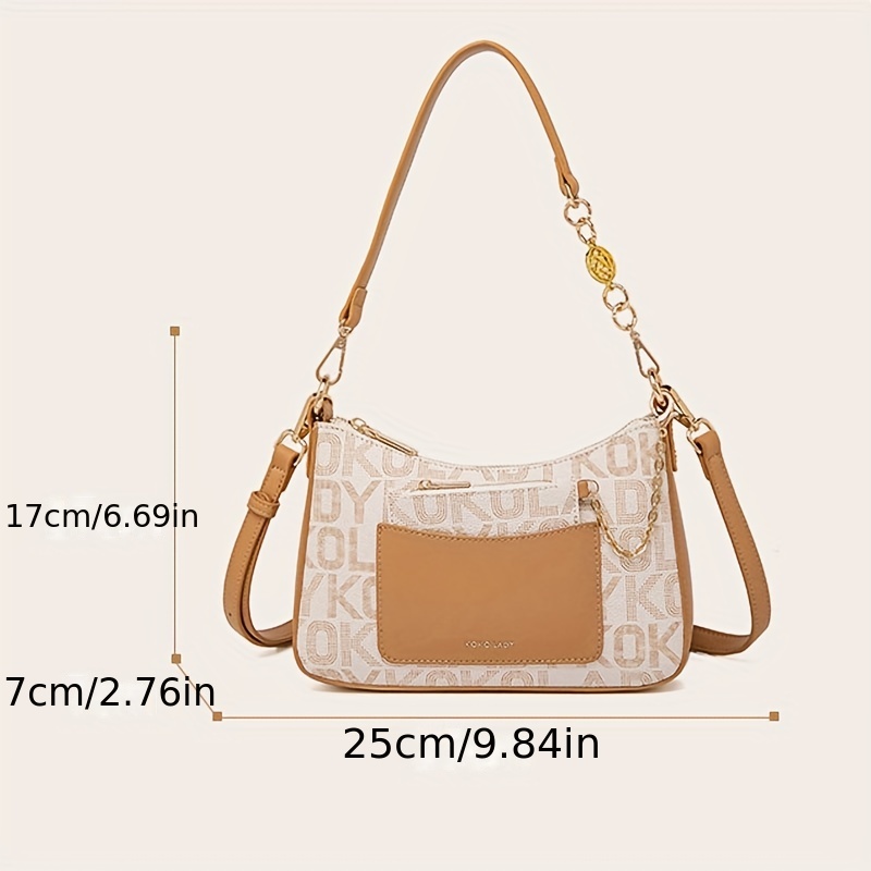 Retro Letter Graphic Crossbody Bag, Women's Chain Shoulder Bag, Trendy  Square Handbag & Purses - Temu