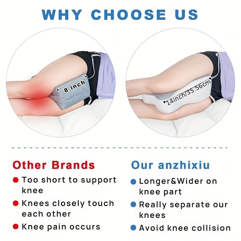 Real Knee Pillow for Side Sleepers Separates the Knees for More Comfort  Standard