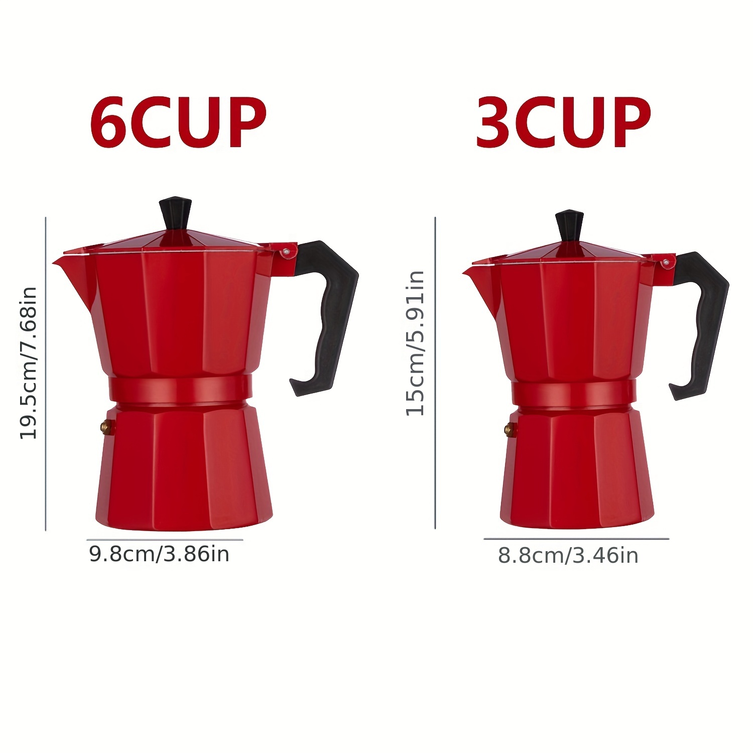 Classic Stovetop Espresso And Coffee Maker, Moka Pot For Italian And Cuban  Cafe Brewing, Greca Coffee Maker, Cafeteras, 6 Cups/3 Cup, Red Halloween  Christmas Wedding Birthday Gift Coffee Maker Accessories - Temu