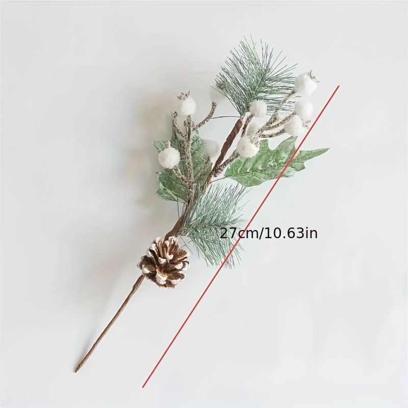 5pcs Artificial Christmas Berries Twig Leaves Pine Branches Picks for Floral  Arrangement Wreath Winter Garland Xmas Tree Decor - AliExpress