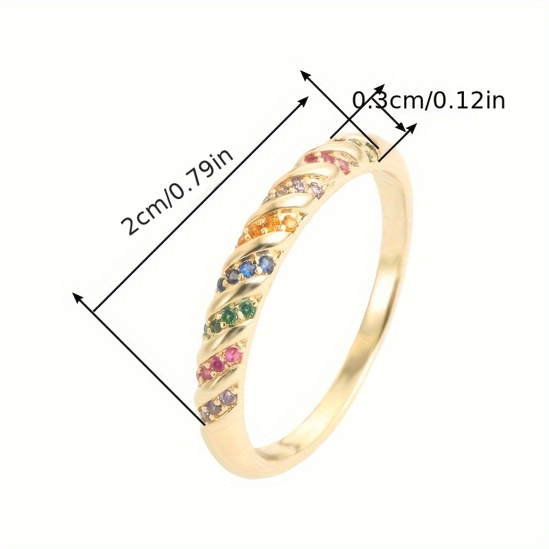 Zirconia Inlaid Spiral Ring for Women