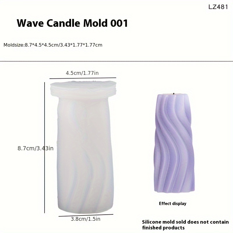 Candle Mold Cylindrical Candle Mold Spiral Wave Decoration Mold Cylindrical Wave Candle Silicone Mold Home Decoration Mold