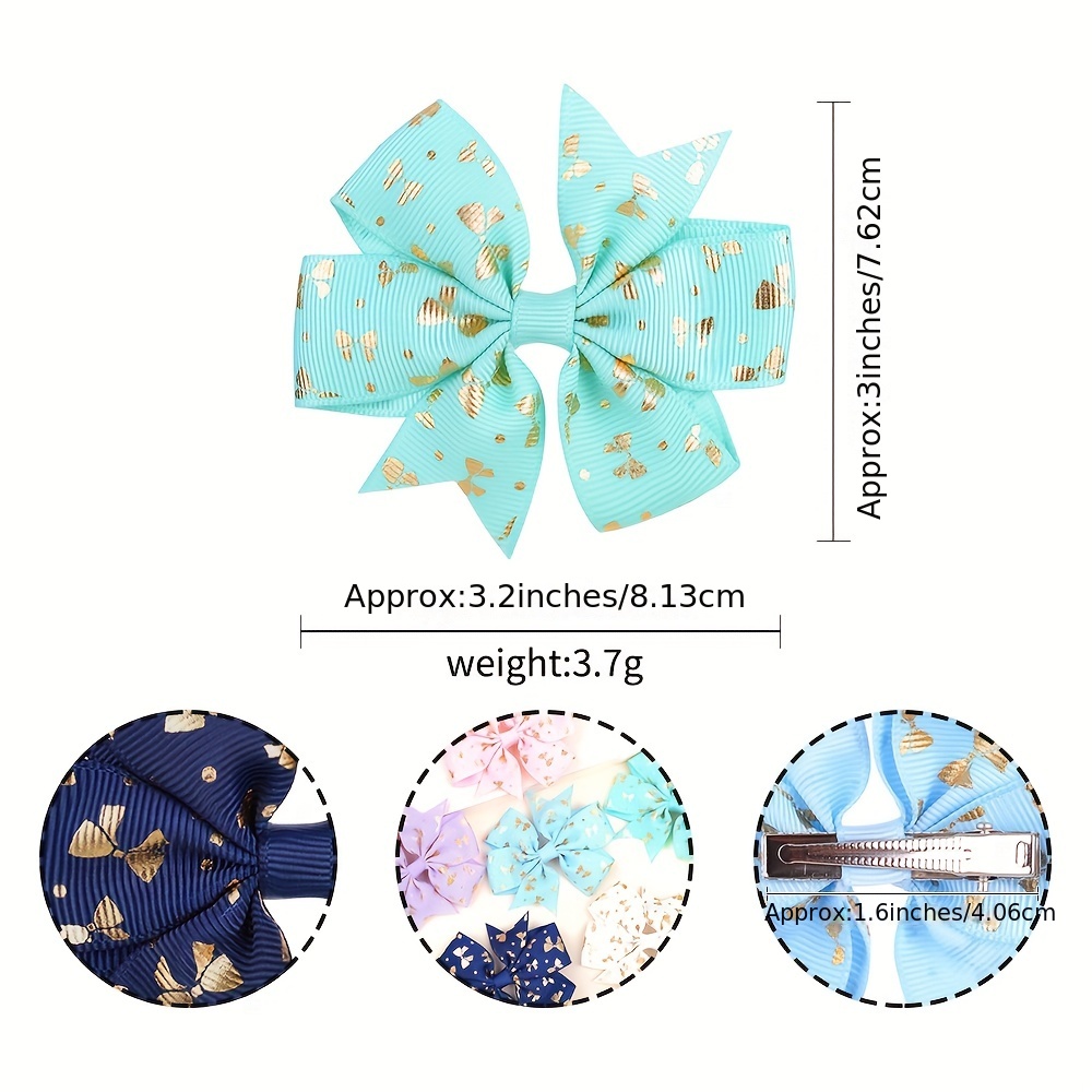 6pcs Candy Ribbed Bow Hair Clip Set for Kids
