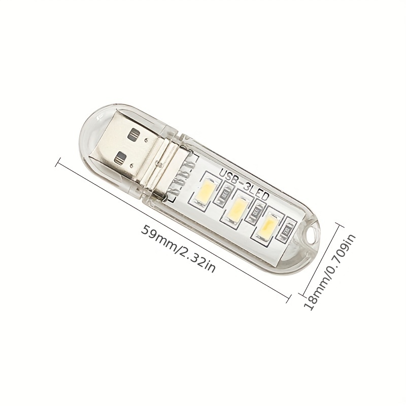 Comprar Lámpara de luz LED USB 3 LED SMD 5730 Gadget USB blanco para  iluminación de energía móvil para computadora portátil