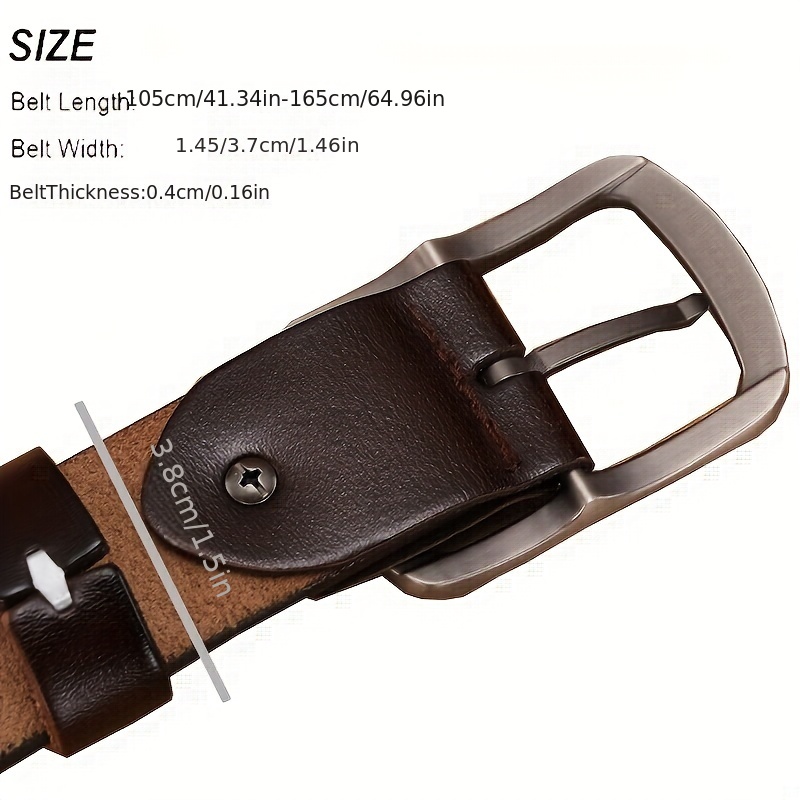 3.8CM Real Genuine Leather Belt Men Cowboy Strap Quality Heavy