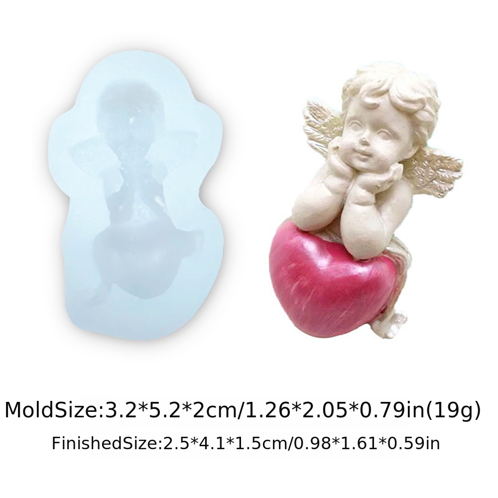 1pc cute cupid and angel silicone fondant molds for diy cake decorations   molding details 4