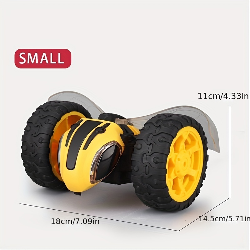 Stunt Car Remote Control Car For Kids, 1/14 2.4Ghz Rechargeable Off Road  Bumble Tumble Bee Truck Rock Crawler Vehicle Toy With Music And Light