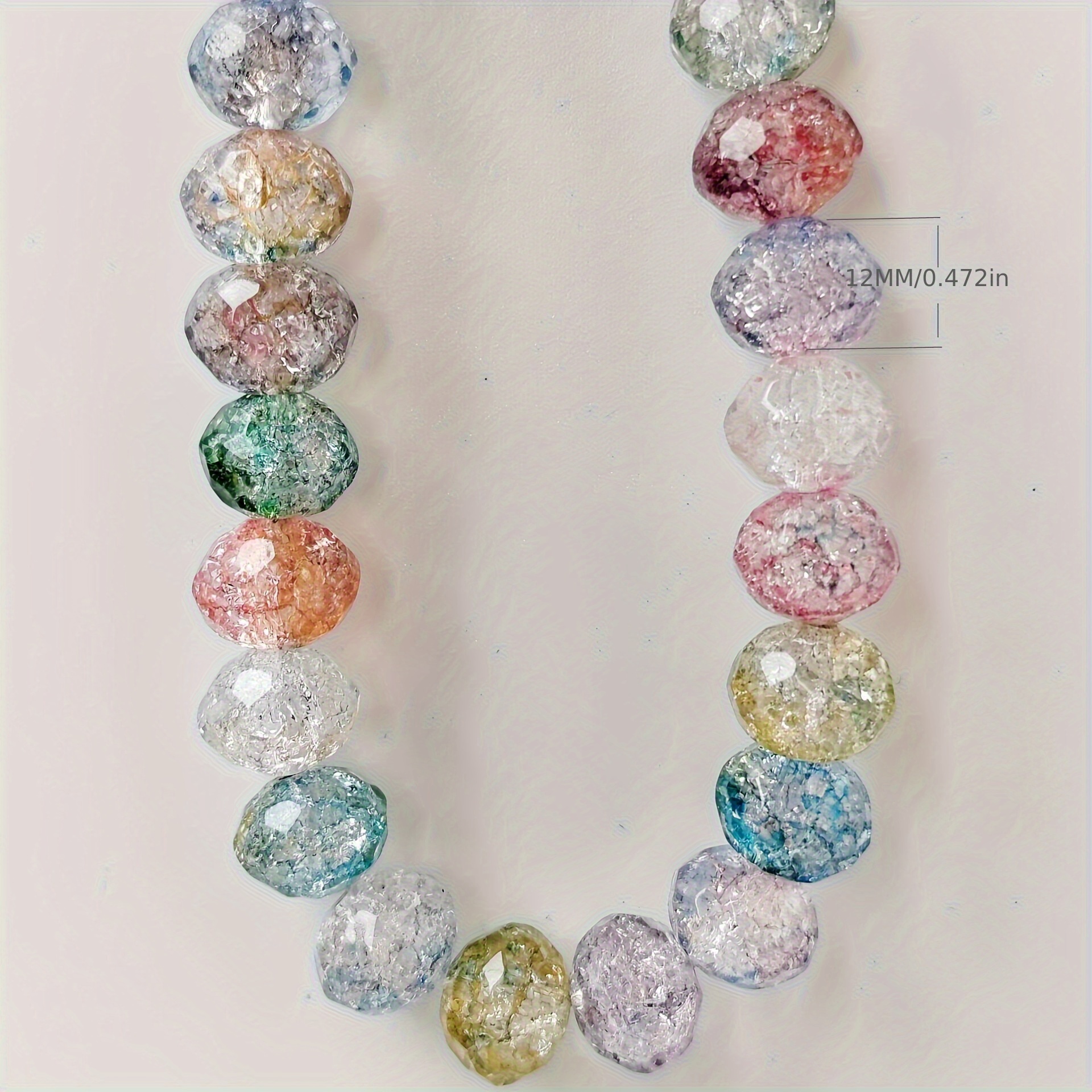 1string Glass Broken Flower Loose Beads Glass Pop Crystal - Temu