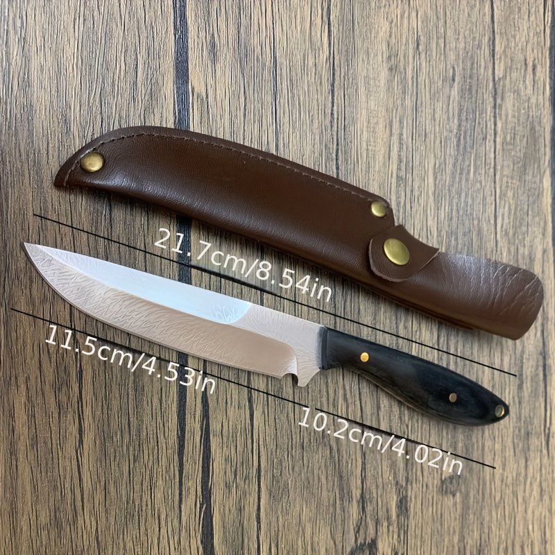 10.2 Tanto Style Fixed Blade Hunting Camping Kitchen Knife w/ Wood 