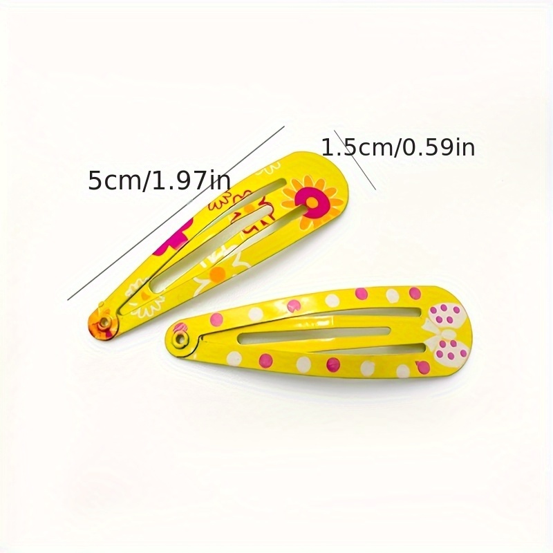 100pcs cute     hair clips oval alloy hair accessories with colorful cartoon designs random assorted colors for women easter everyday use whimsical hairpieces   hairpins durable hairpins quality   Product details 3