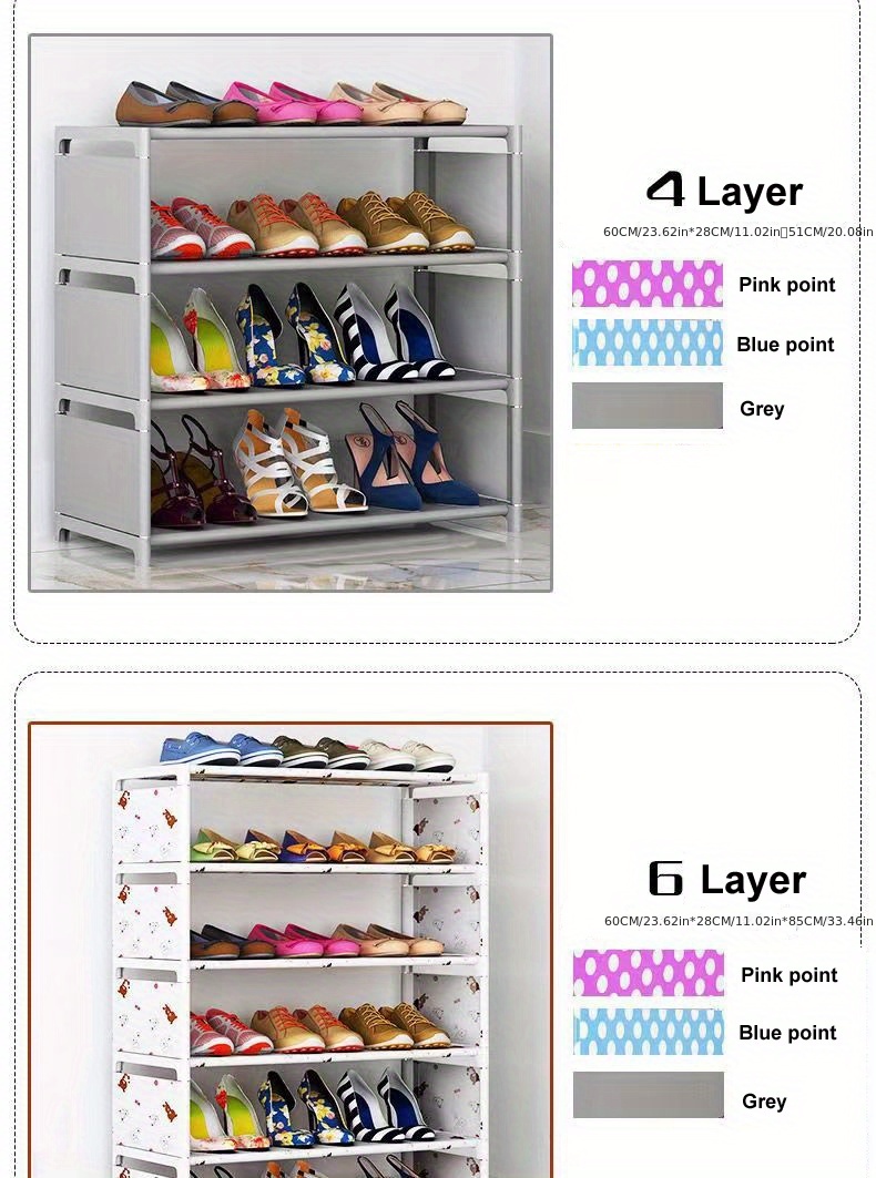 BHIMADA 6 Layer Heavy-Duty Shoe Rack Multipurpose Cabinet/Wadrobe/Furniture  Hardware/ with Non-Woven Fabric