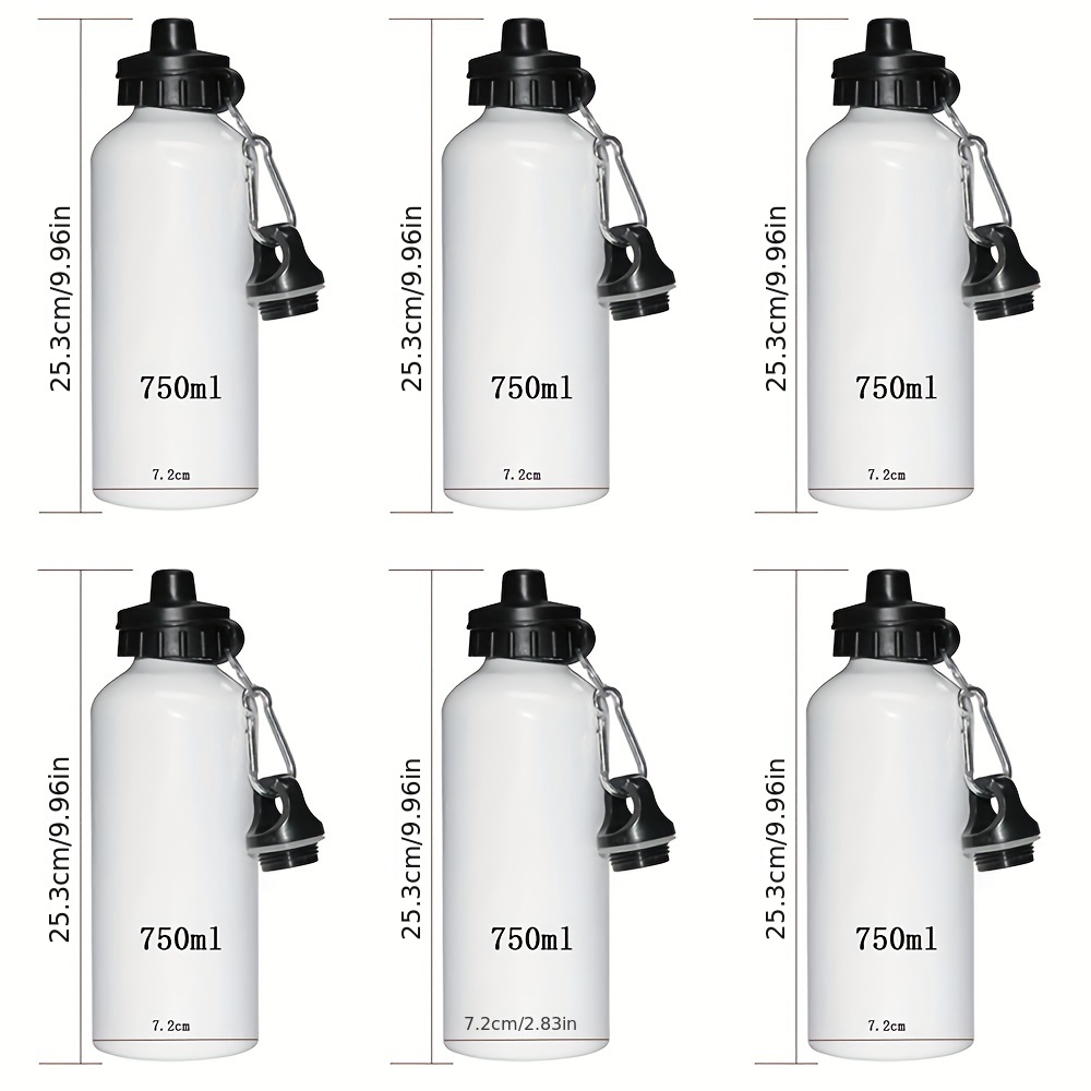 6pcs/Lot 600ml/20.3oz Sublimation Blanks Water Bottles, Aluminum  Shatterproof Lightweight Water Bottle For Hiking Camping Cycling