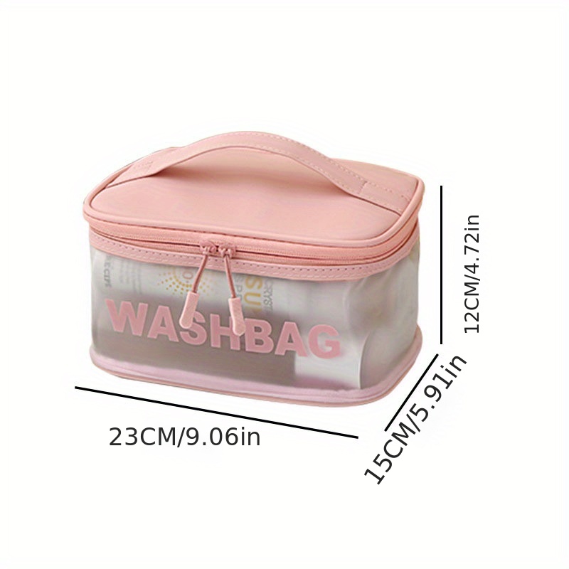 1pc Transparent Cosmetic Bag Large Capacity Travel Portable Waterproof ...