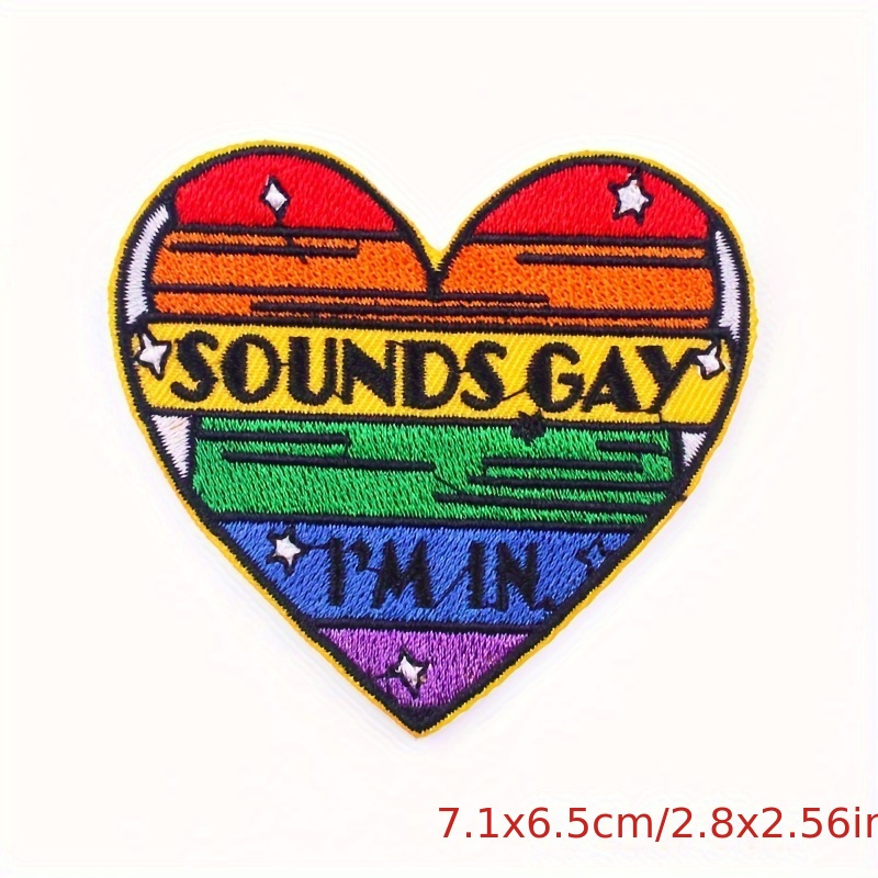 Lgbt Rainbow Heart Embroidered Applique Patch Iron /sew - Temu