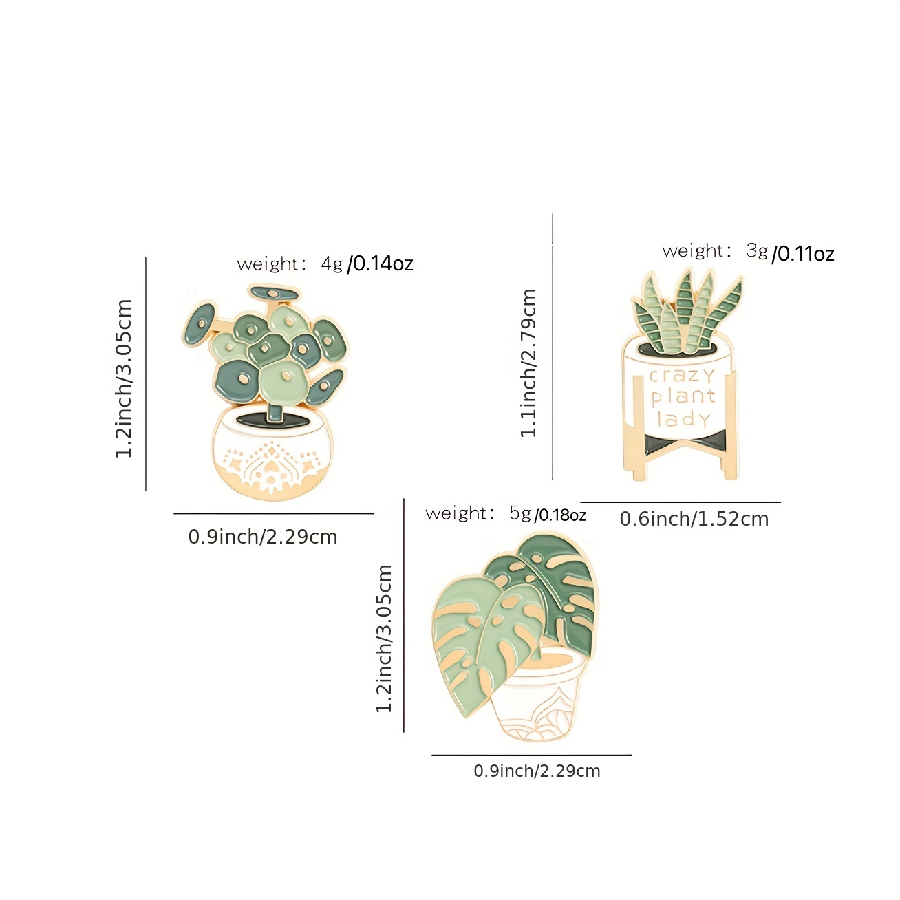 Funny Green Leafy Succulent Plant Pot Brooch For - Temu
