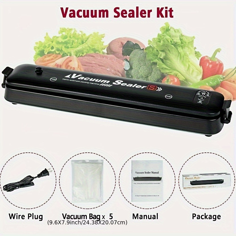 

New Vacuum Sealing Machine, Food Freshness Storage, Automatic Sealing Evacuation Bag, Extra 50 Vacuum Bags