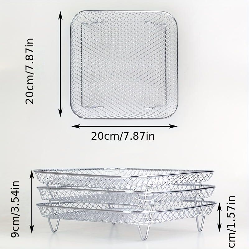  Accesorios para rack de acero inoxidable para freidora de aire,  Multi : Hogar y Cocina