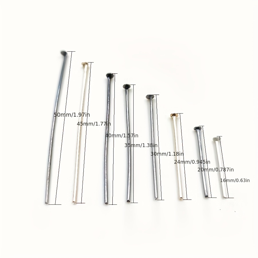 100pcs 20-50mm Stainless Steel T Shape Flat Head Pins for DIY Jewelry  Making Head Pins Needlework Components Wholesale