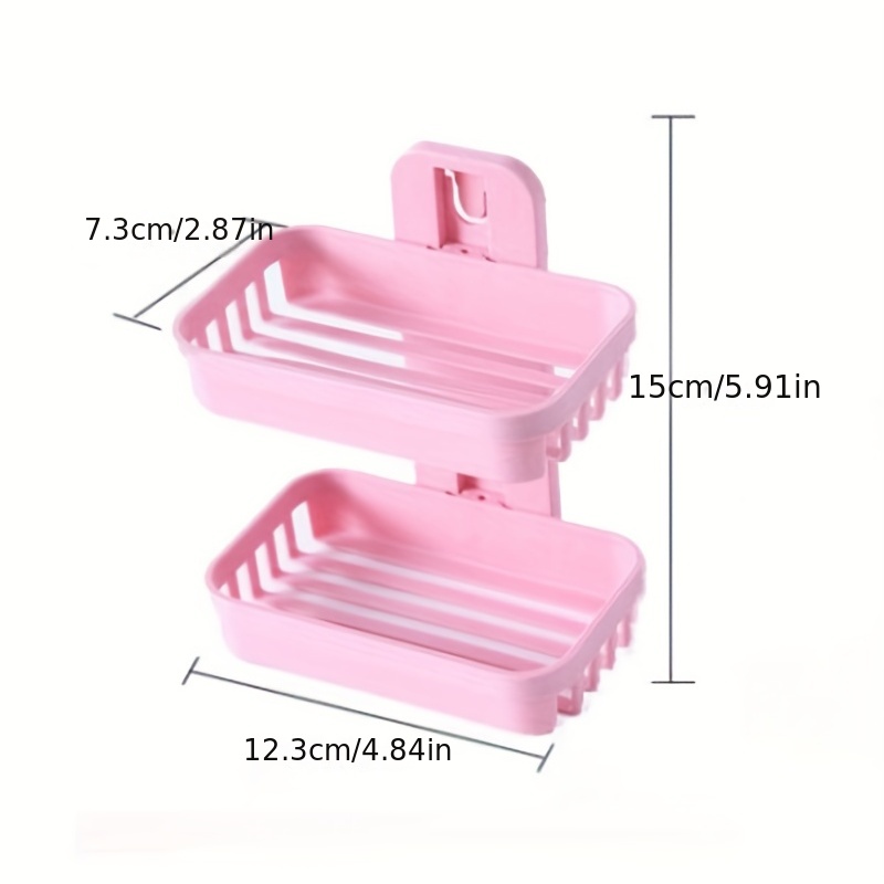 Double Layer Soap Holder Wall-mounted Household Bathroom Drain Soap Dishes  Box Toiletries Organizer Kitchen Storage