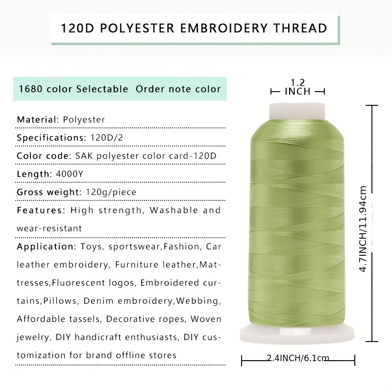 Polyester Embroidery Machine Thread Kit Each Spool For 63 - Temu United  Arab Emirates