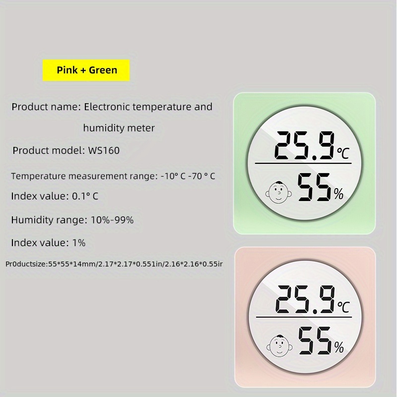 3Pcs Electronic Digital Thermometer Hygrometer For Kitchen Children's Room  Home