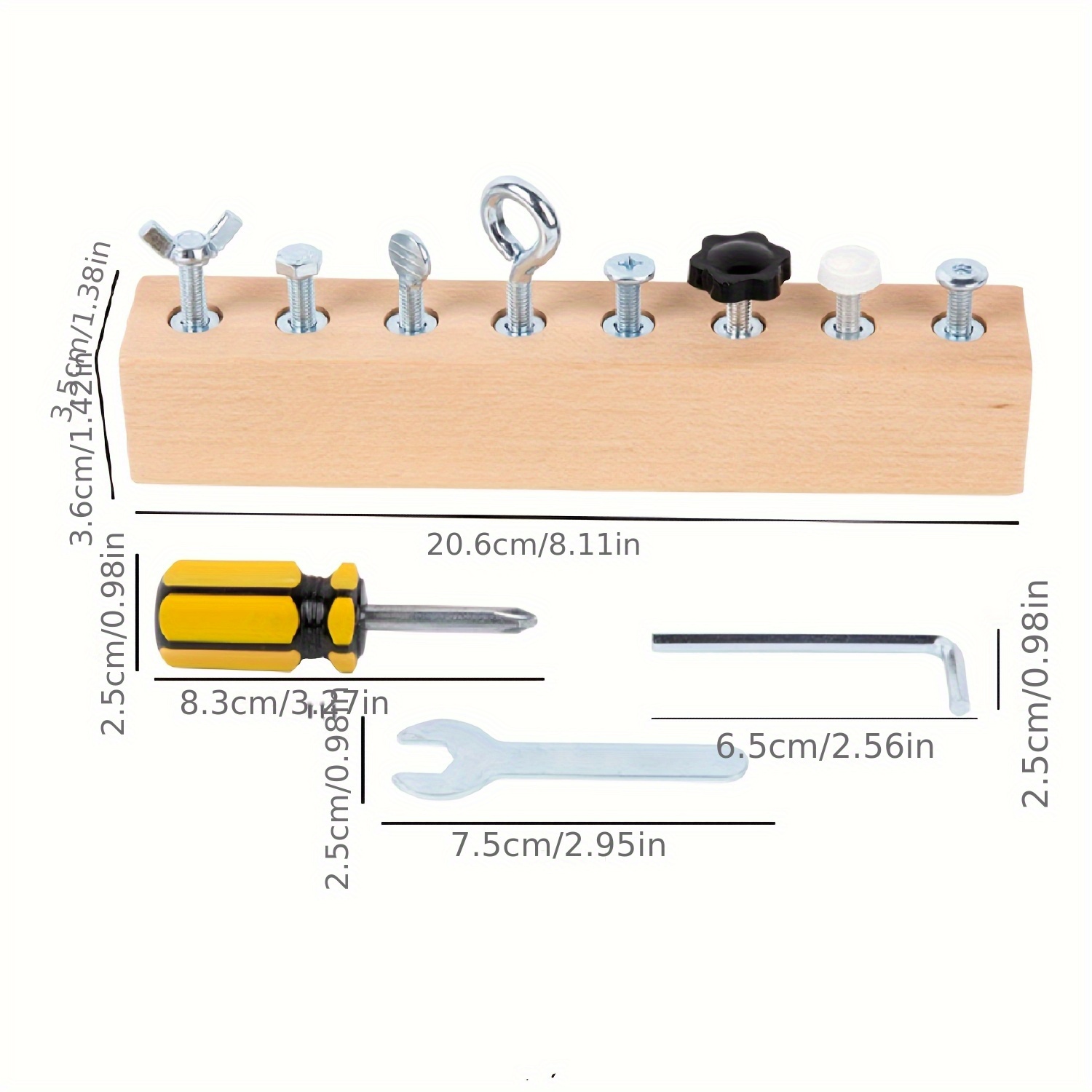 Screw Tightening Game, Wooden Screw Tightening Assembly And Disassembly, Hand-eye Coordination Grasping Wooden, Daily Life Area Material Teaching Aids