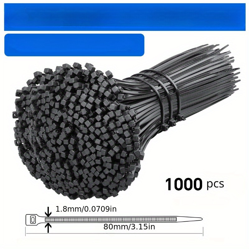 Bridas Cables Nailon Negro 100 Uds. Bridas Cables - Temu Chile