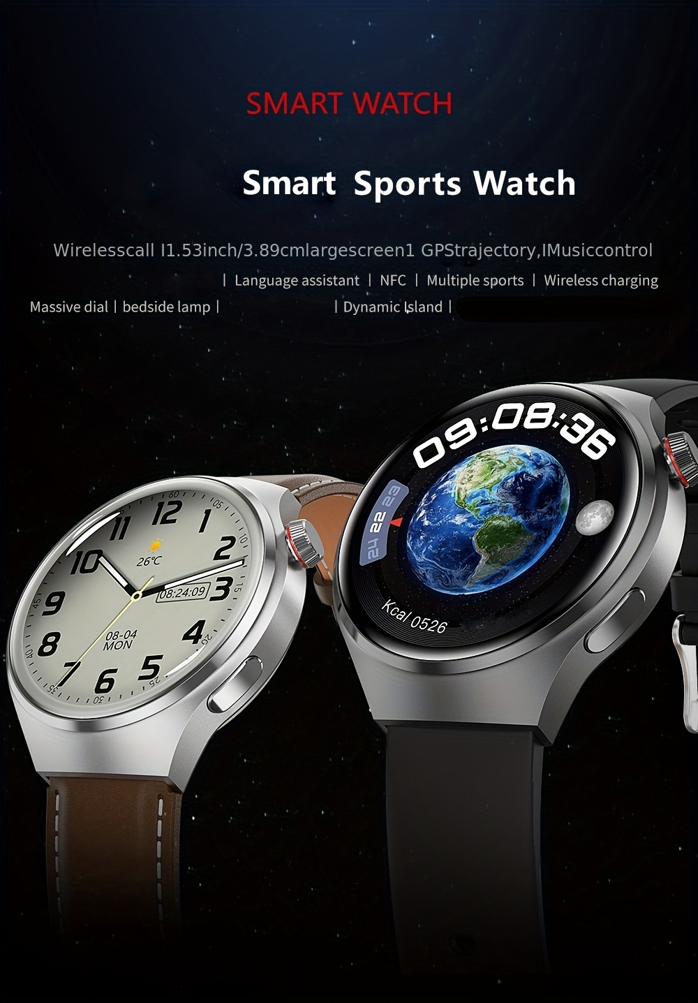 2024 Neuer GPS-Sporttracker für Smartwatches für Männer, NFC-Funkanruf, Herrenuhr, 360 * 360 HD-Bildschirm für Smartwatches, Outdoor-Sport-Fitness-Tracker_voghion.com