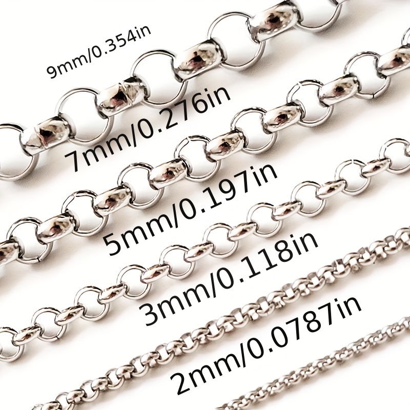 Chain Necklace Stainless Steel Silvery Link Necklace - Temu