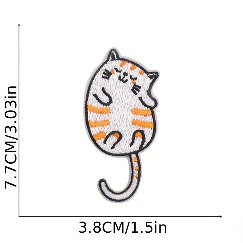 1pc Cartoon Stripe Embroidered Patch For Clothes, Cute Iron On Patch For Men