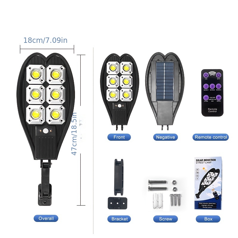 Lampes solaires de jardin avec télécommande-IP65-180 COB LED-capteur de  mouvement de