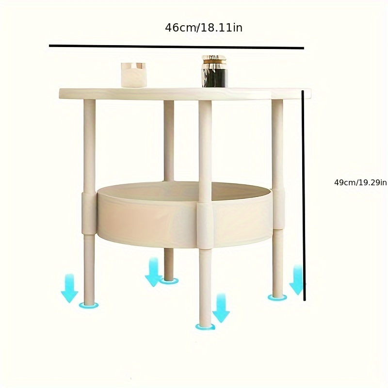 chic   century modern coffee table with lower shelf white flower shaped nightstand for living room bedroom portable design details 6