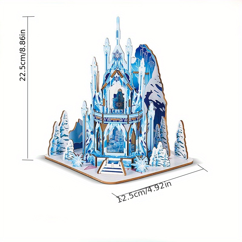 Puzzle Montessori en 3D, château de neige, bloc de construction
