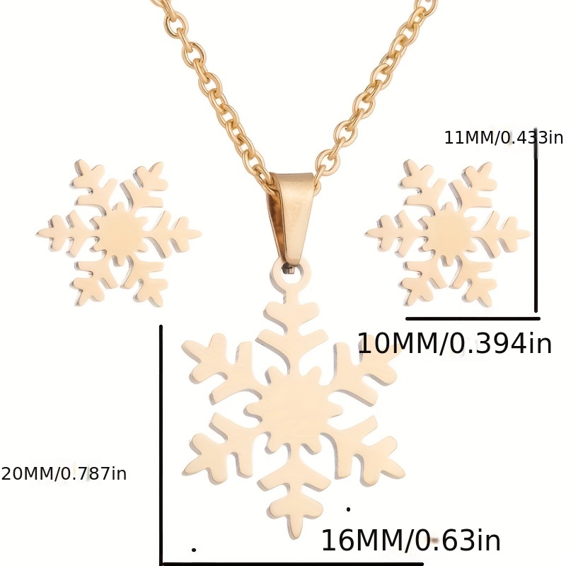 Stainless Steel Monstera Pendant Necklace Set
