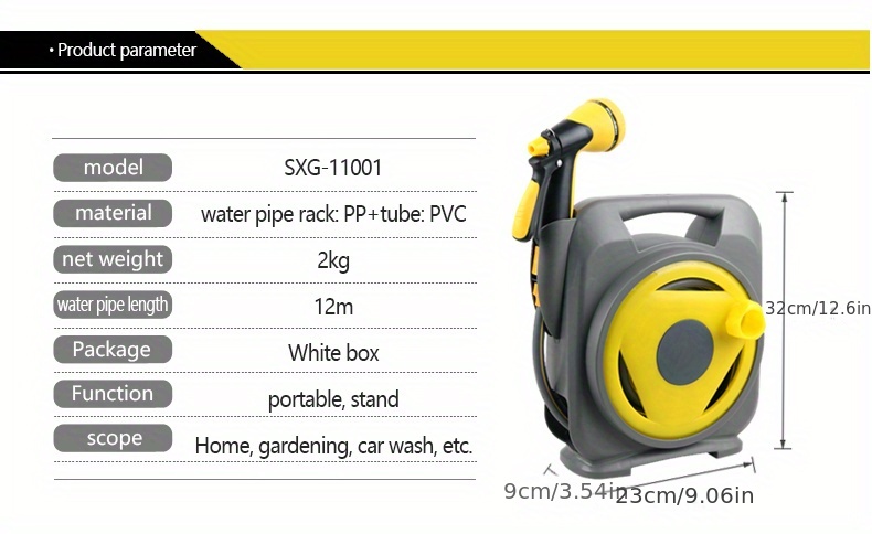 New Product Water Hose Reel Cart Portable Hose Truck Water - Temu United  Arab Emirates