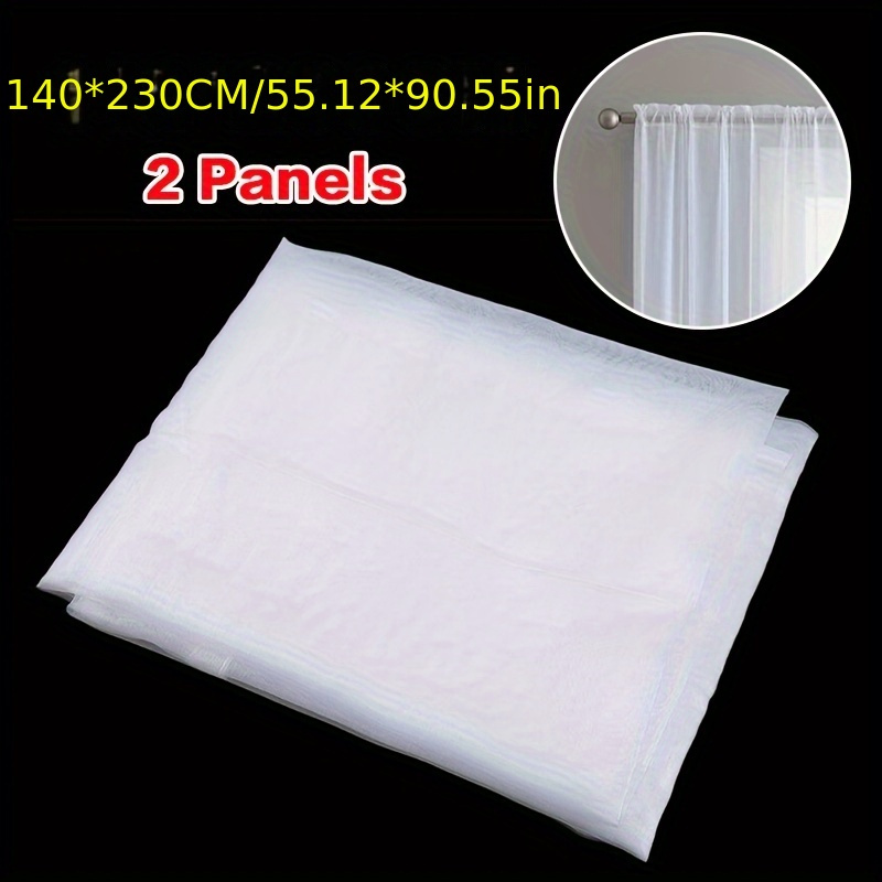 TEMU Curtains Pair (2 Panels)- Sheer Net Drapes -top Quality