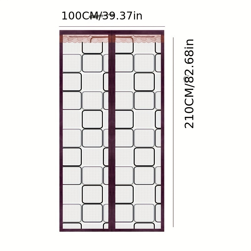Rideau de porte isolé - 32x80 pouces magnétique thermique et isolant  auto-fermant Écran de couverture de porte d'intimité pour les portes Gardez  le courant d'air pour la climatisation