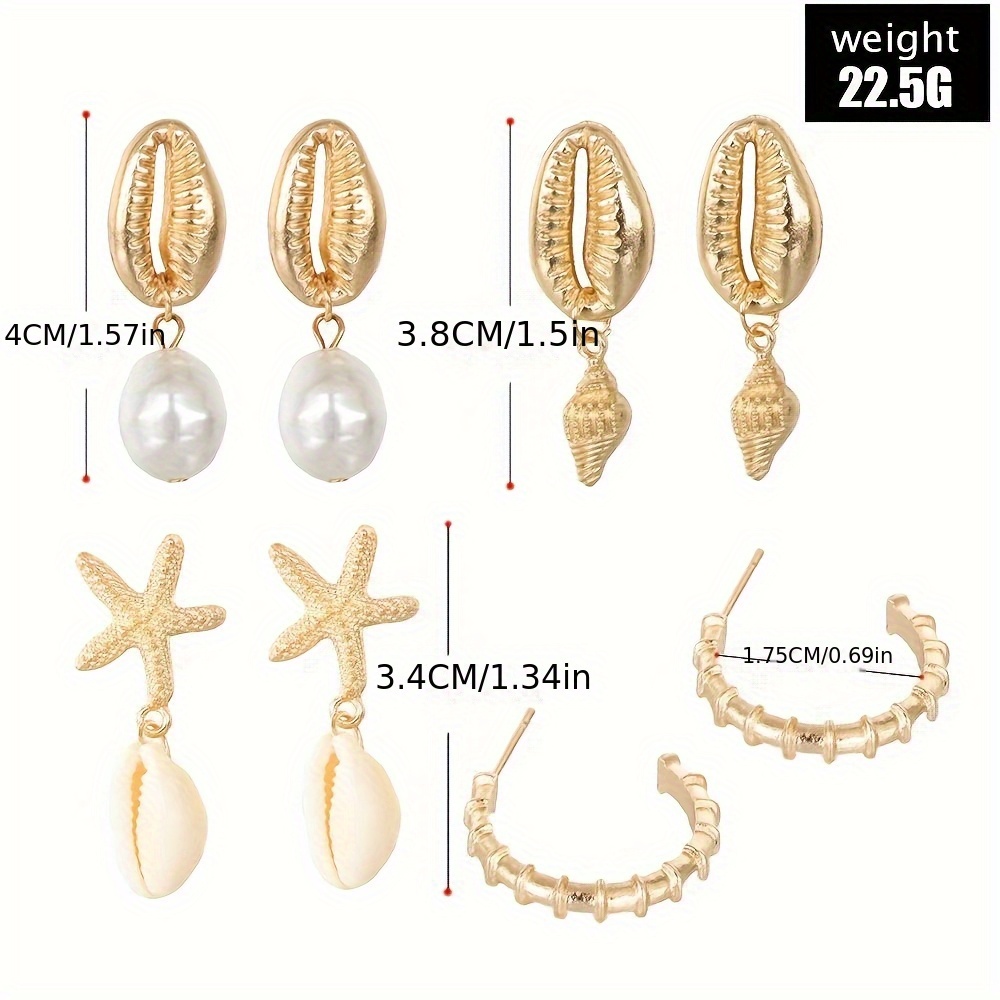 Women's Classic Acrylic Shell Earrings Dangle Jewelry