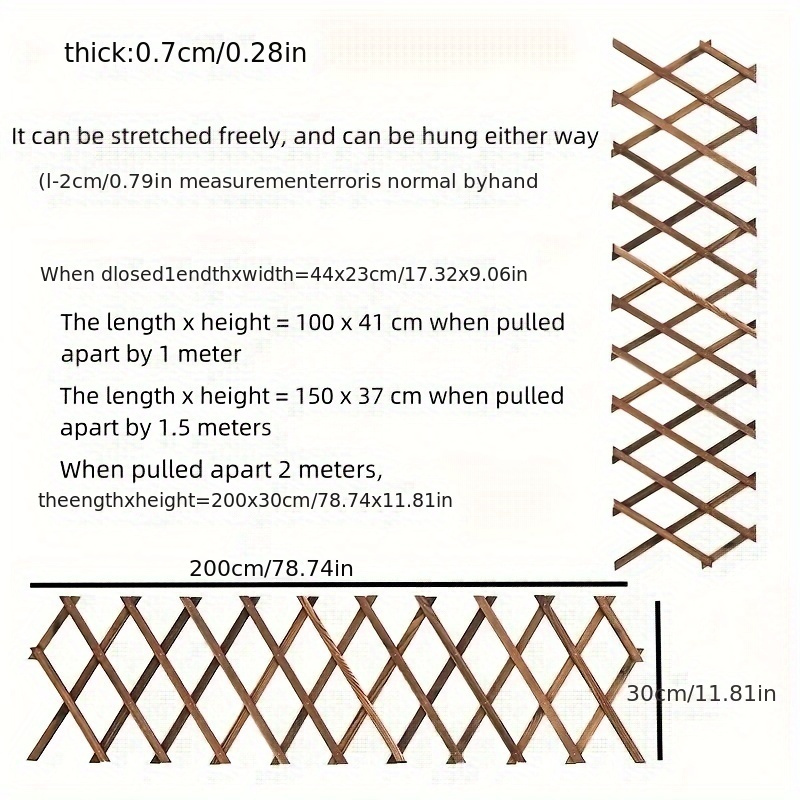 Image of 1pc Rustic Wooden Fence - Outdoor Anti-corrosion Solid Wood Hedge With Vine Support, Decorative Garden & Wall Grid Flower Stand, For Patio, Lawn & Yard, Protective Fence For Plants