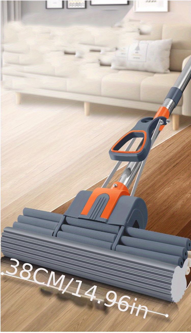 Sponge Roller Mop Stainless Steel Handle Floor Cleaner - Temu