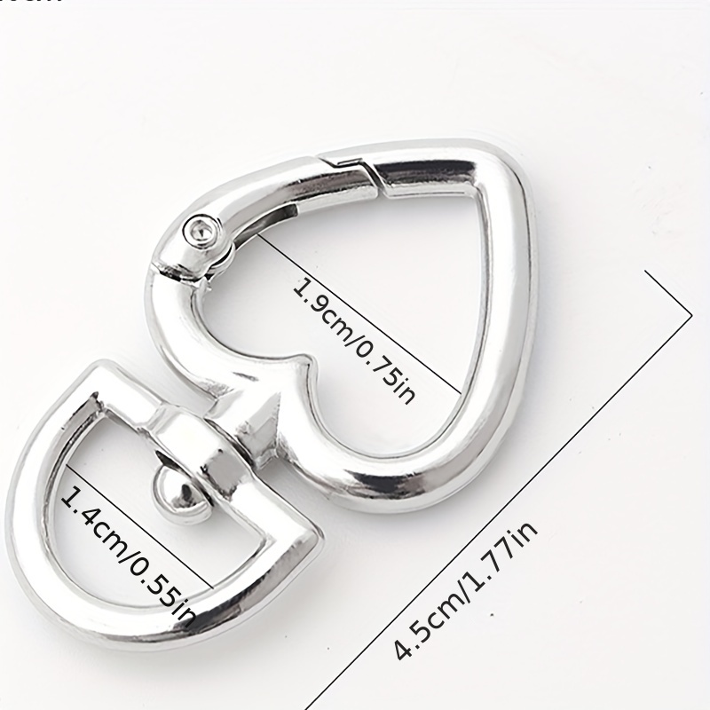 1pc Heart Shape Keychain Clips Mini Carabiner Alloy Durable Quick Release Spring Key Chain Ring Clip with Cute Cat,Temu