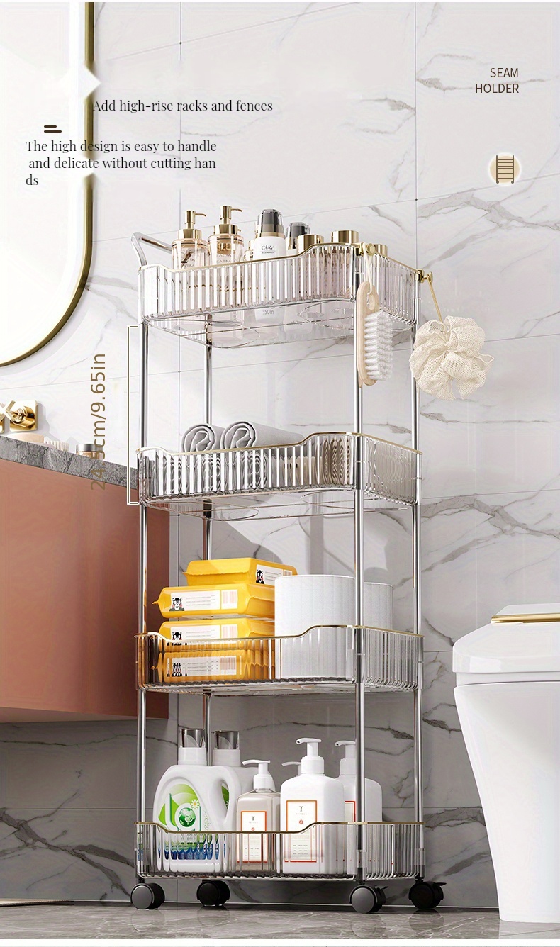 mDesign Small 2-Tier Plastic High-Rise Bathroom Cabinet Organizer