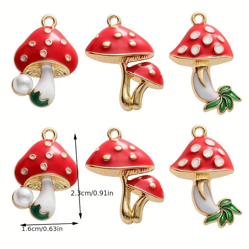 COGCHARGER 12 Pieces Laser Cut Charms Stainless Steel Mushroom Pendants Filigree Charms for Jewelry Making Crafts