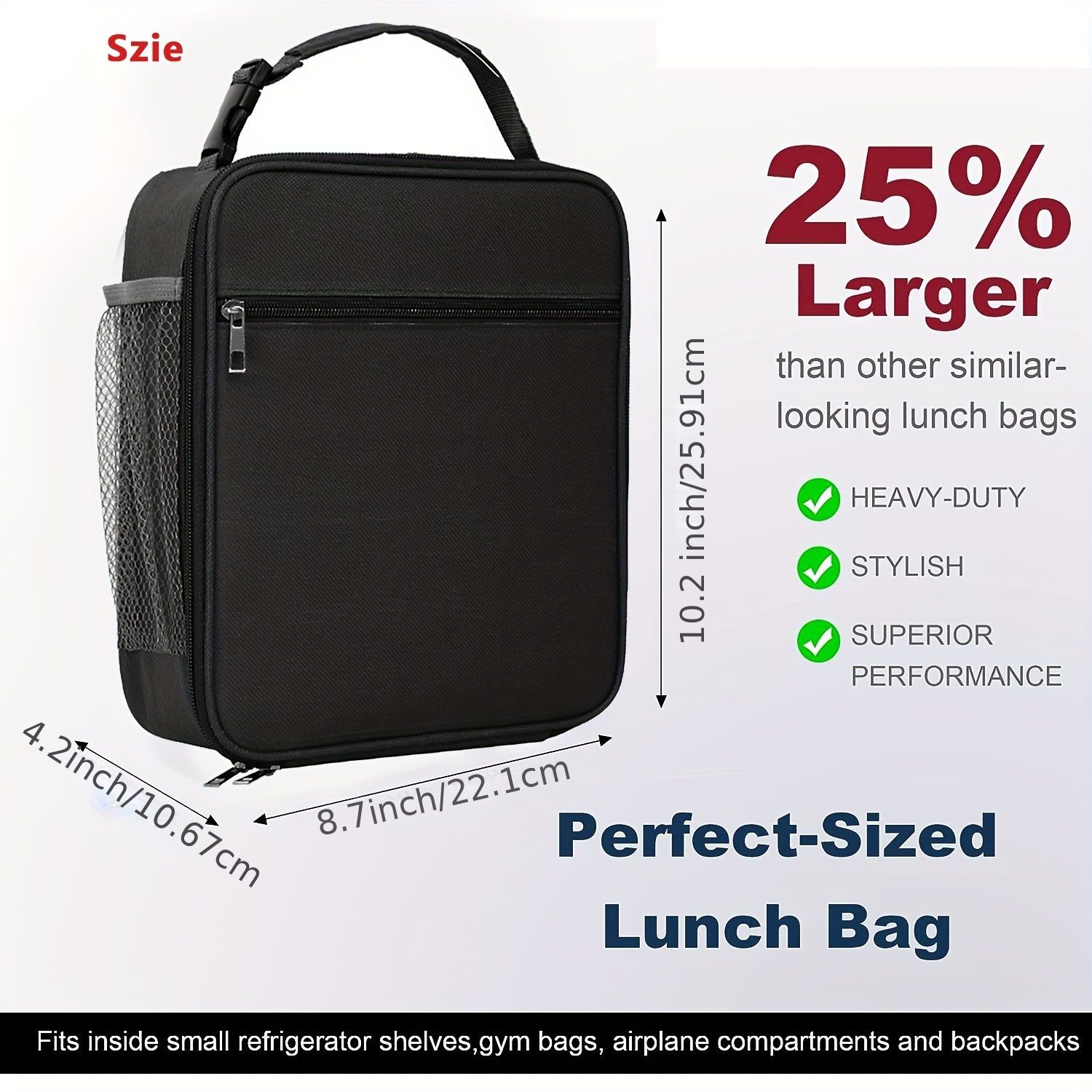 Black/red/blue/grey Lunch Box For Men Women Adults, Small Lunch Bag,  Reusable Portable Lunchbox For Teenagers And Workers At School, Canteen,  Back School, For Camping Picnic And Beach, Home Kitchen Supplies - Temu