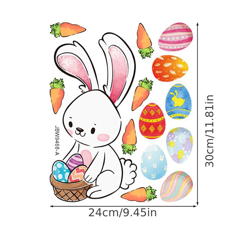 Sticker œuf de Pâques oreilles de lapin -DECO-VITRES- Electrostatique