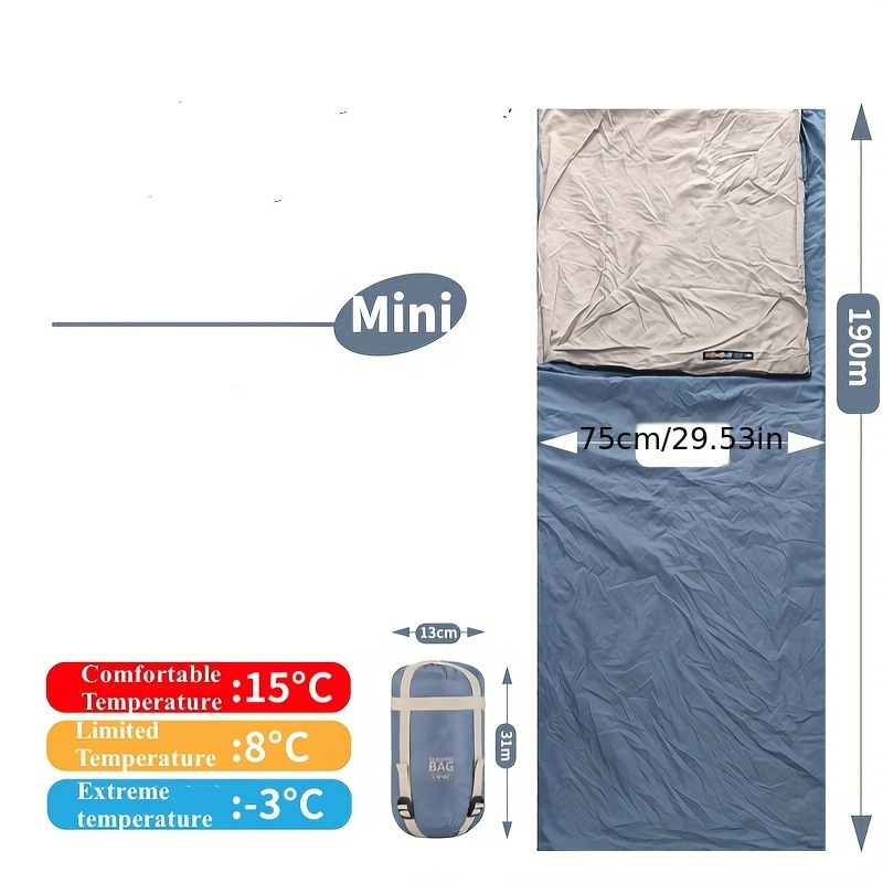 Ultra-Lightweight All-Season Camping Sleeping Bag - Portable, Foldable Mini Design for Travel & Outdoor Adventures, Nylon Material, Oval Shape, 20-39°F Temperature Range
