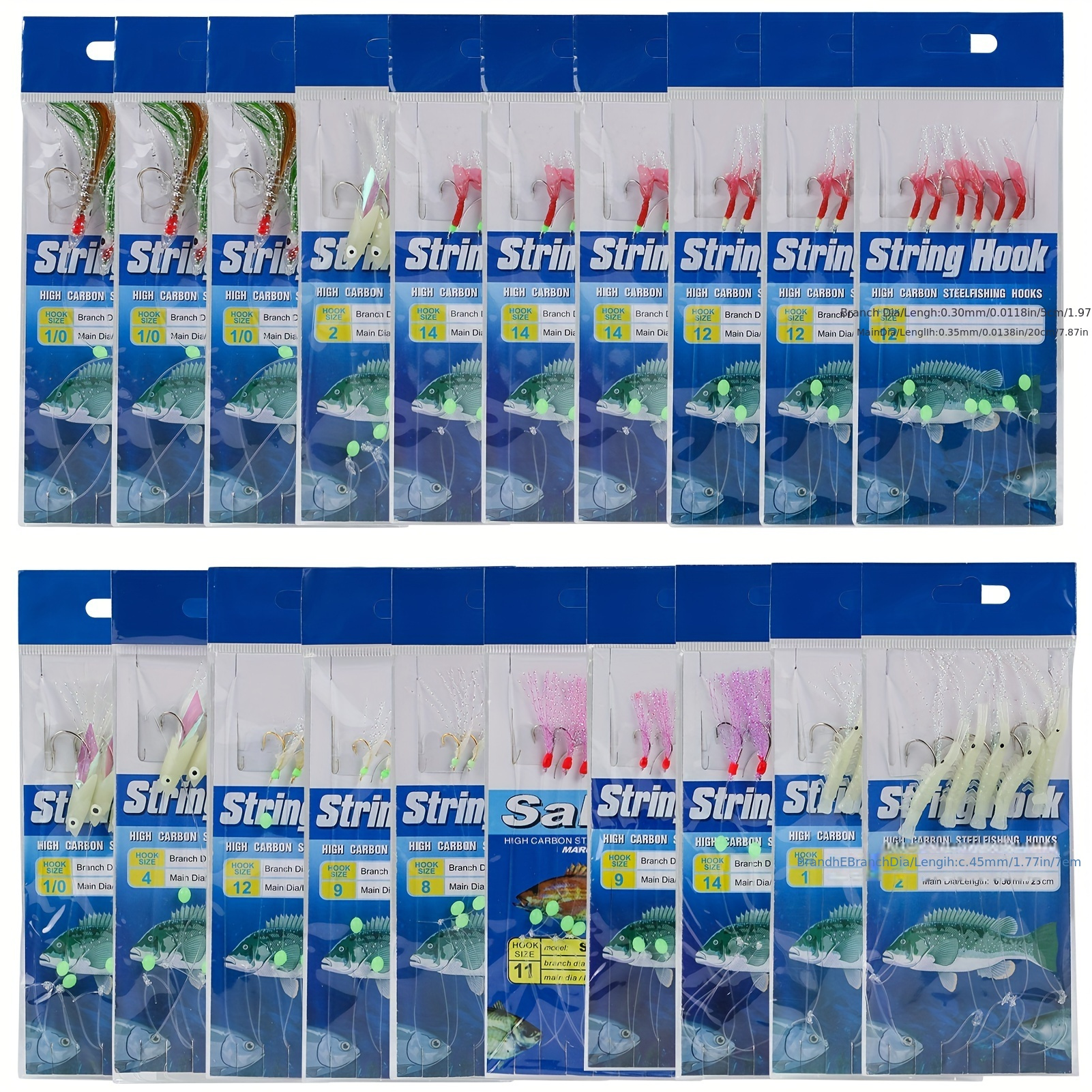 

Fishing Bait Rigs Set 20 Packs Fishing Bait Rigs Luminous Bait Rig With Sharp Hooks Soft Shrimp Lure Surf Fishing Rigs Saltwater