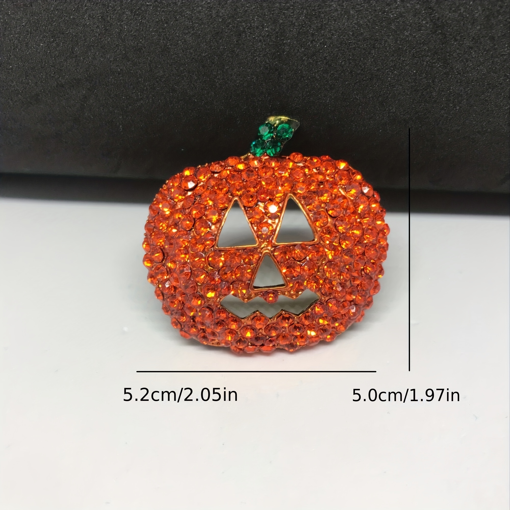 Gothic Pumpkin Shape Alloy Brooch Pin Inlaid Shiny Rhinestone Jacket  Handbag Clothes Halloween Accessories