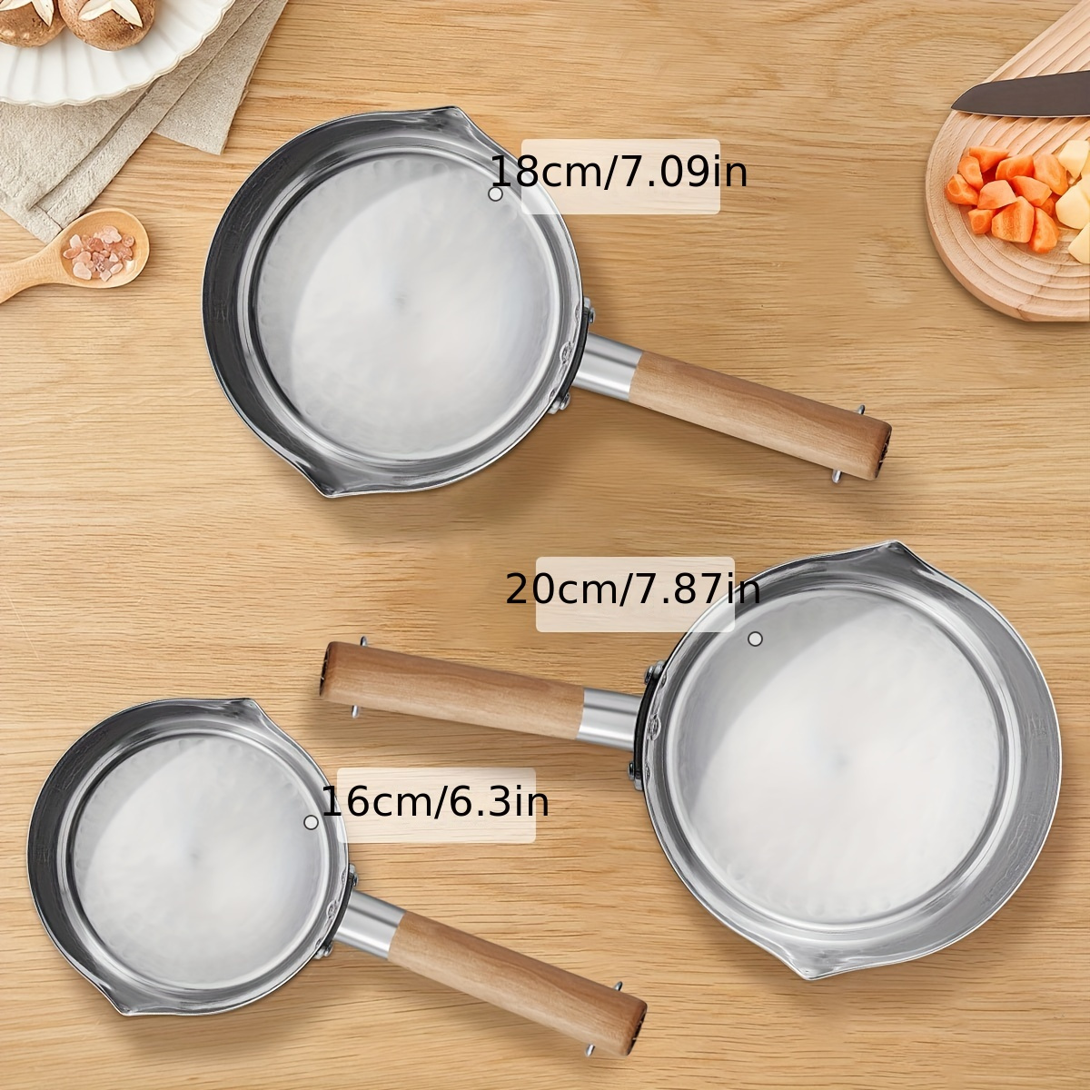 1pc sauce pan traditional japanese pot sauce pan milk sauce pan wooden handle mini milk pot   oil and pouring oil for heating and melting details 2