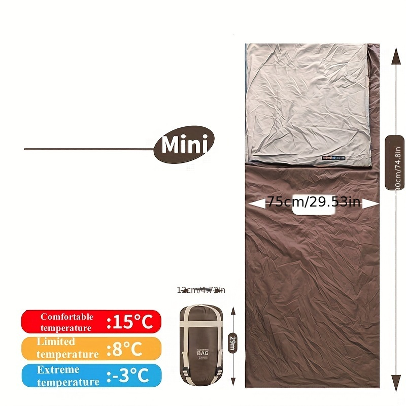Ultra-Lightweight All-Season Camping Sleeping Bag - Portable, Foldable Mini Design for Travel & Outdoor Adventures, Nylon Material, Oval Shape, 20-39°F Temperature Range